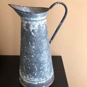 Rustic galvanized pitcher